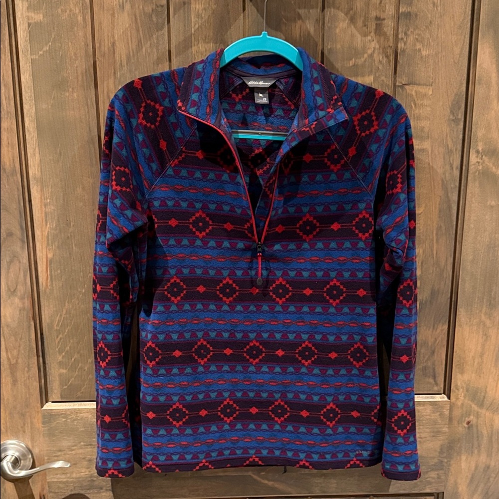 Patterned Half-Zip Pullover - image 2